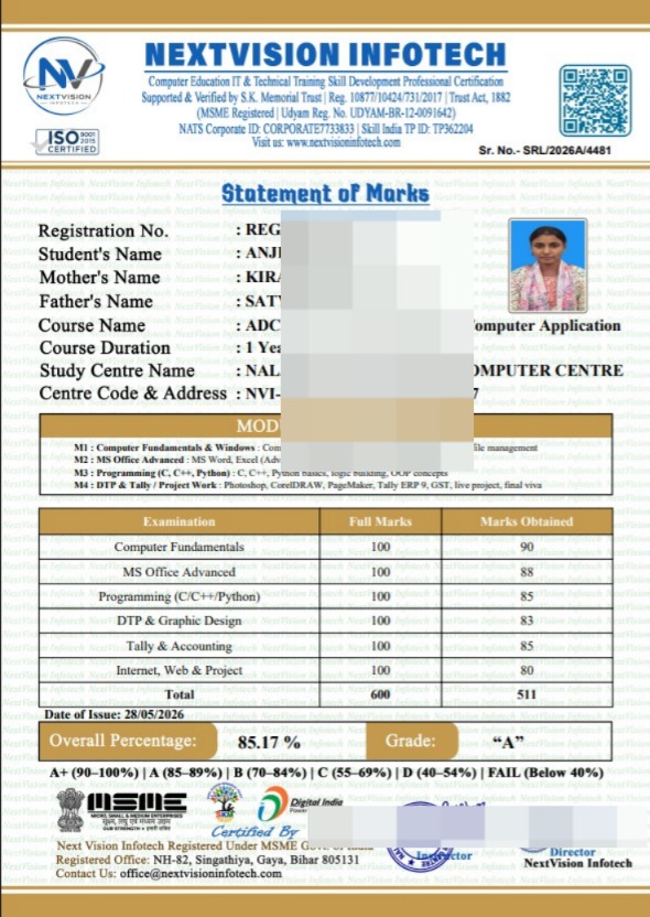 ADCA Marksheet